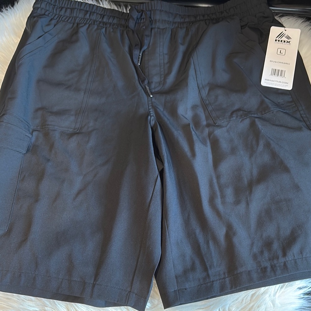 RBX Black Athletic Shorts with Elastic Waistband - Picture 3 of 11